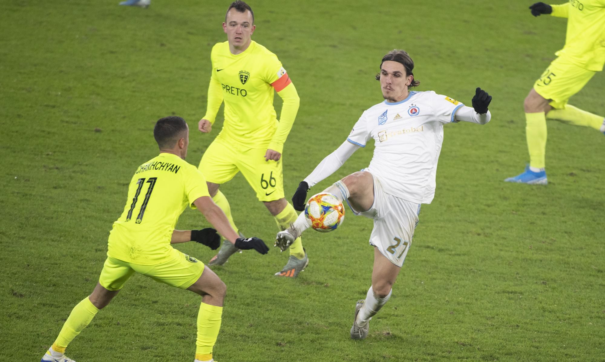 Miroslav Káčer, David Holman, Vahan Bičachčian, ŠK Slovan Bratislava vs MŠK Žilina