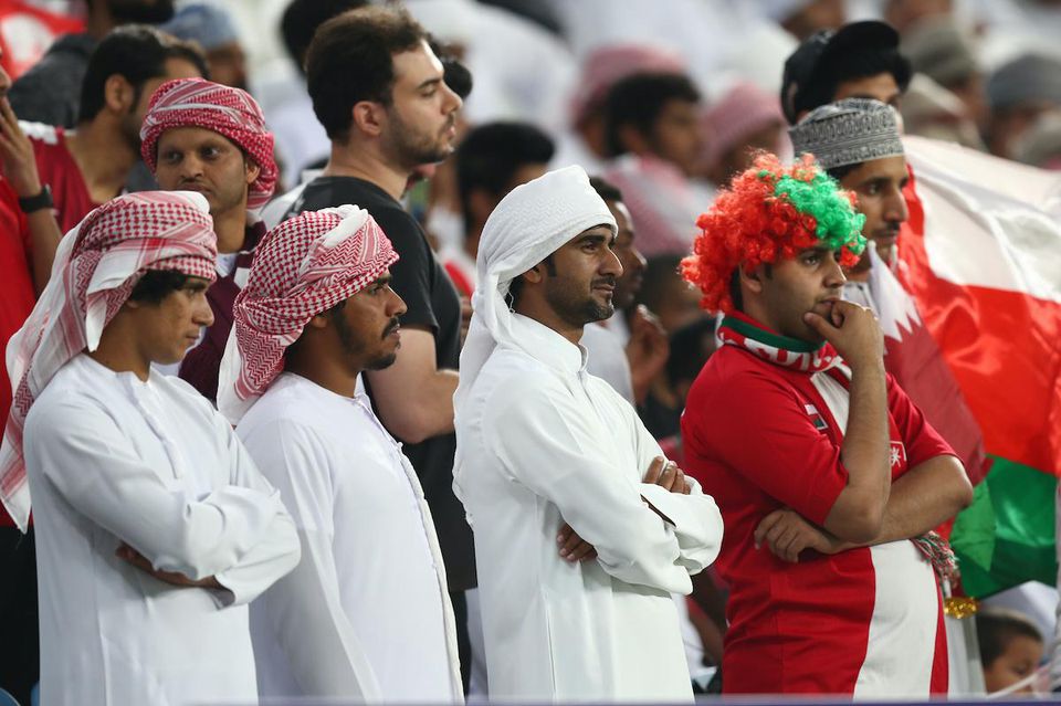 Futbaloví fanúšikovia v Katare.