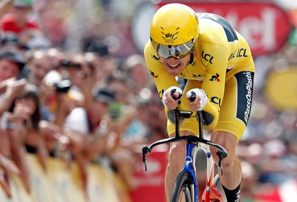 Geraint Thomas v časovke na Tour de France.