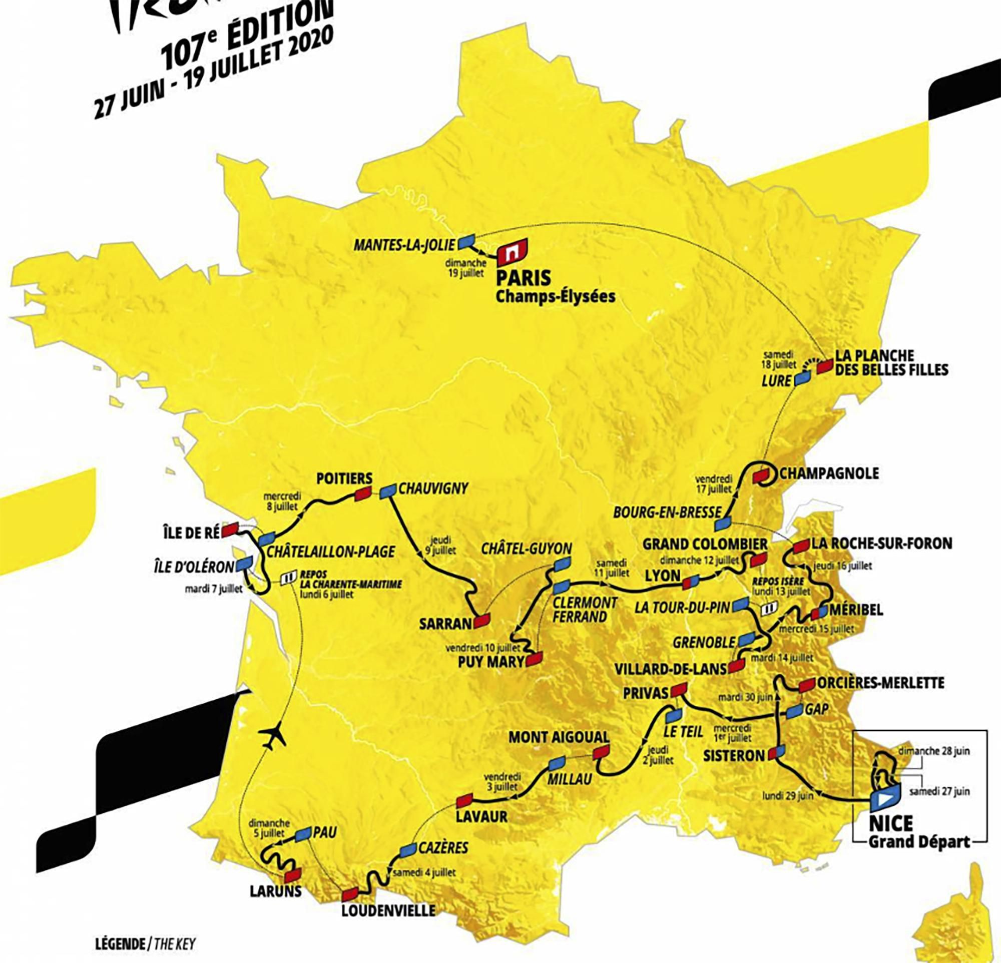 Trasa Tour de France 2020