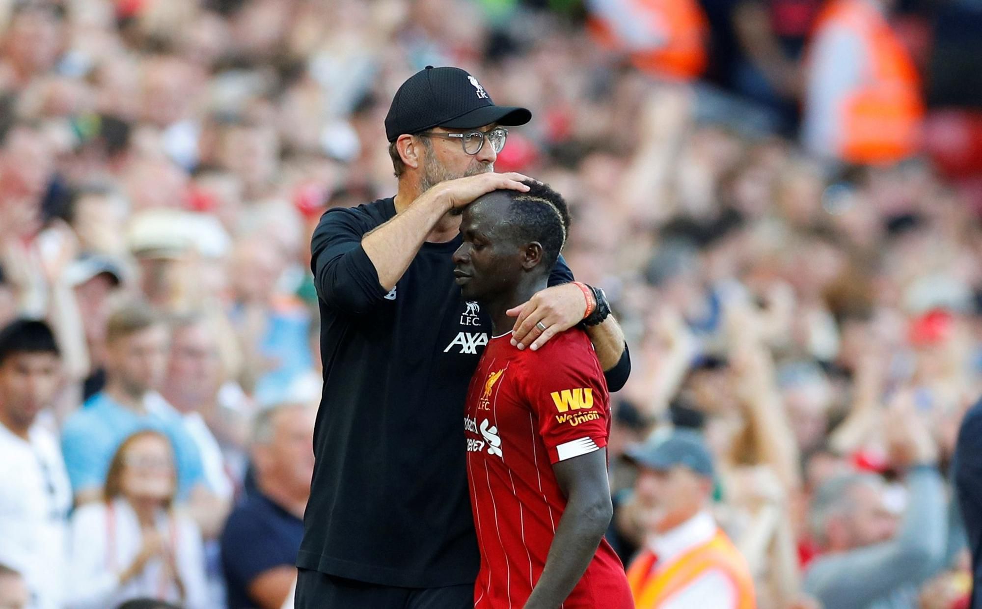 Jürgen Klopp a Sadio Mane z Liverpool FC