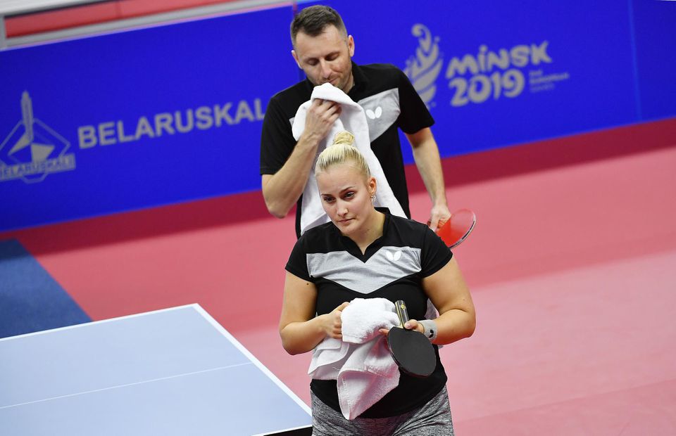 Ľubomír Pištej a stolná tenistka Barbora Balážová