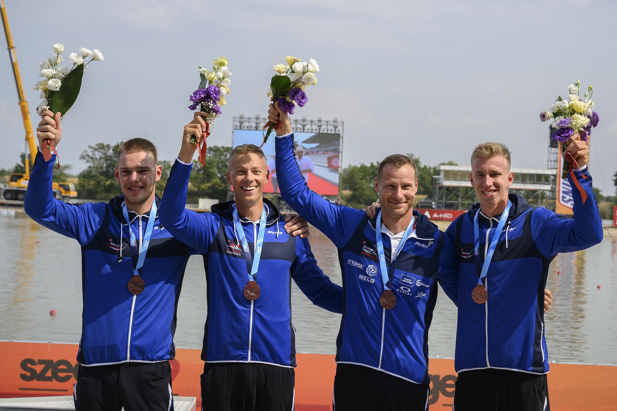 Slovenská K4 s bronzom na MS v Szegede - Samuel Baláž, Erik Vlček, Csaba Zalka a Adam Botek