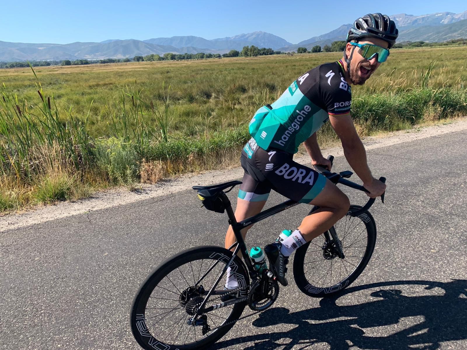 Peter Sagan na tréningu v Québec City.