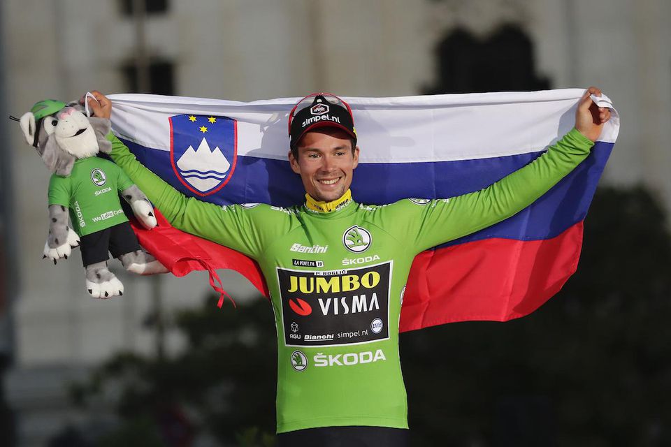 Slovinský cyklista Primož Roglič na Vuelte.