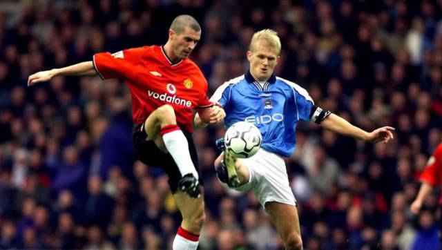 Roy Keane z Manchestru United a otec Erlinga Alf-Inge Haaland (Manchester City)