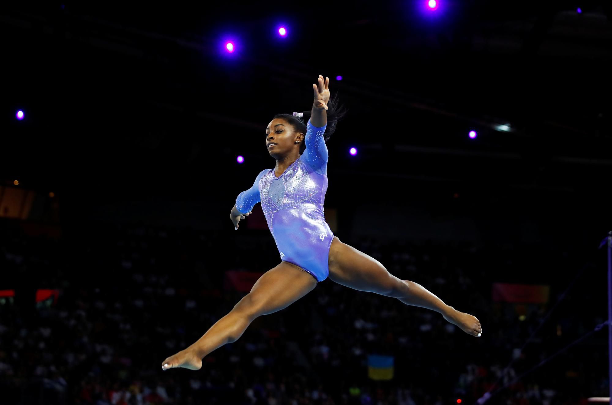 Simone Bilesová počas šampionátu v Stuttgarte