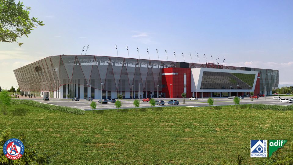 Vizualizácia nového štadióna AS Trenčín.
