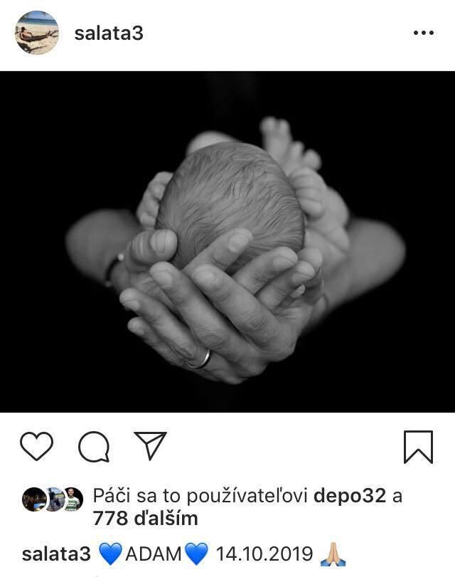 Kornel Salata sa pochválil synom aj na instagrame.