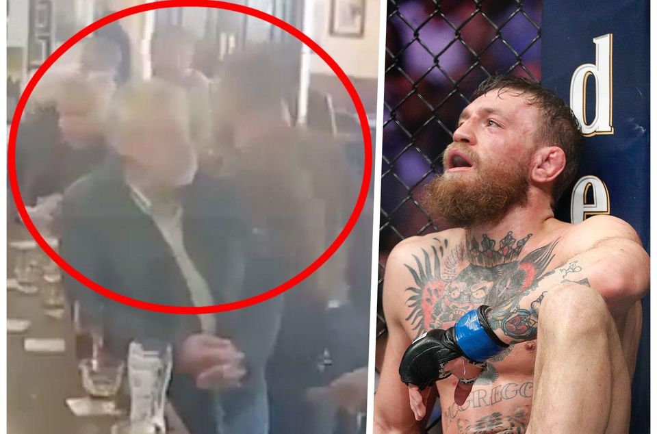 Conor McGregor pri bitke v bare