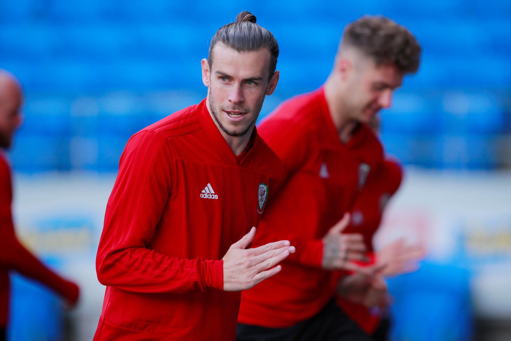 Waleský futbalista Gareth Bale počas tréningu.