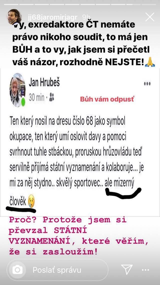 Jaromír Jágr naložil novinárovi.