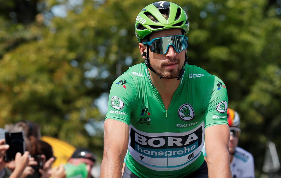 Peter Sagan v zelenom drese na Tour de France.
