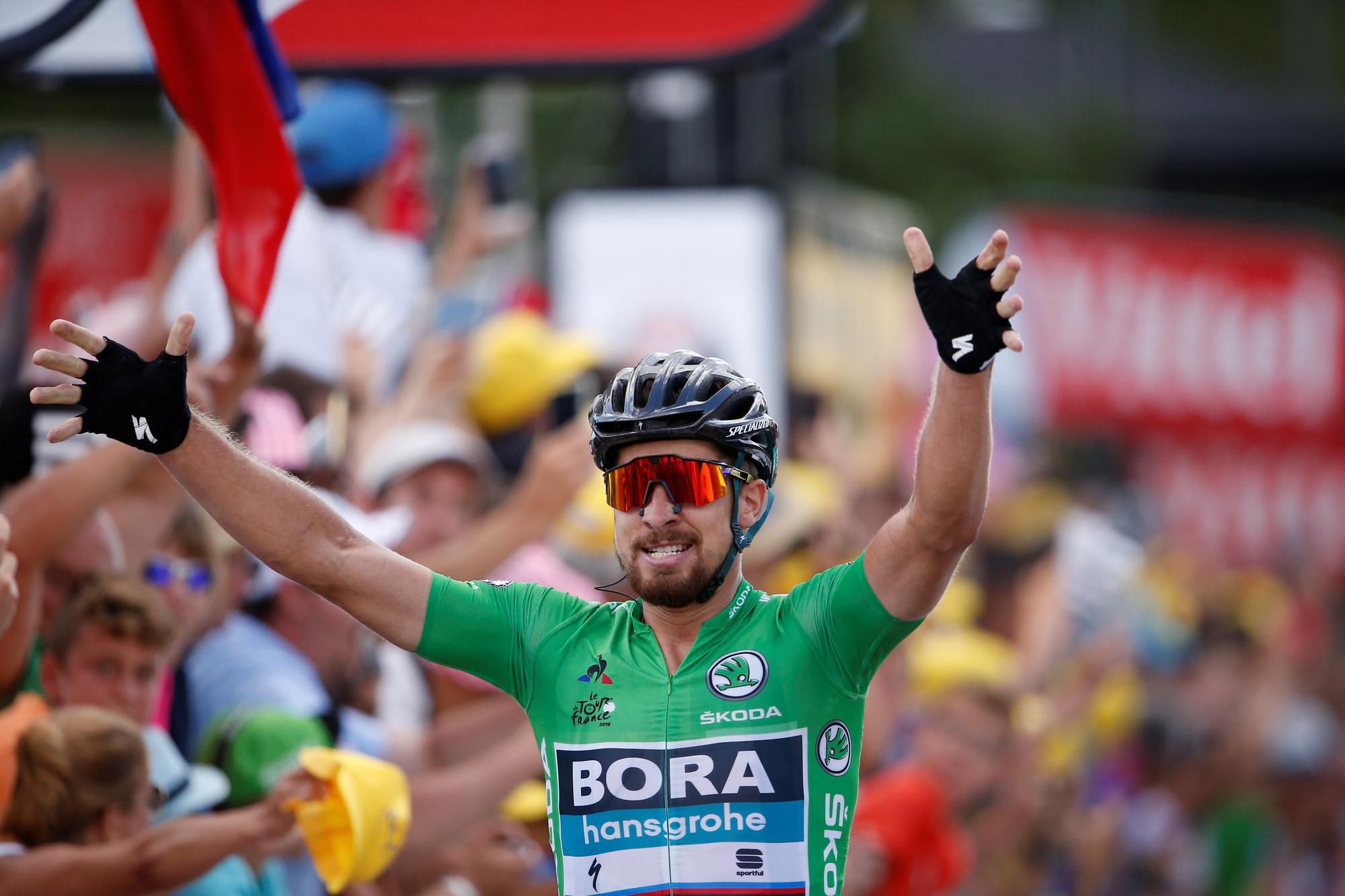 Peter Sagan sa teší z víťazstva v 5. etape