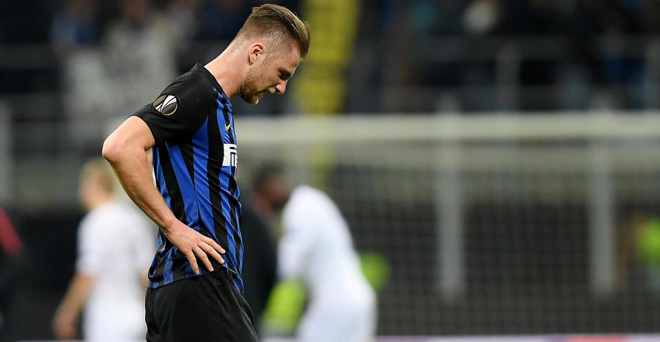 Smutný Milan Škriniar po vypadnutí Interu z EL.