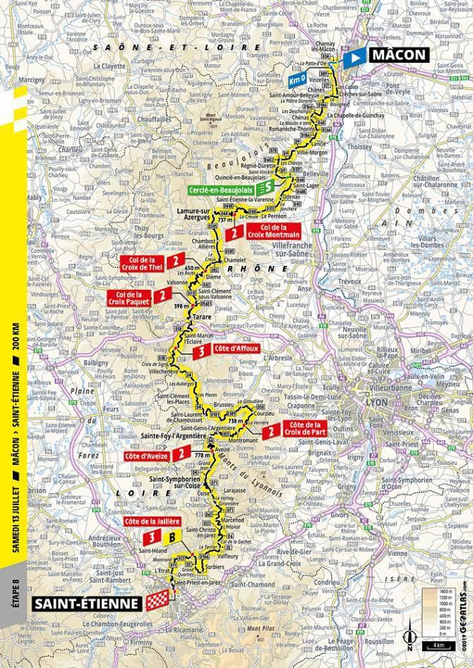 Tour de France 2019 - 8. etapa (mapa)