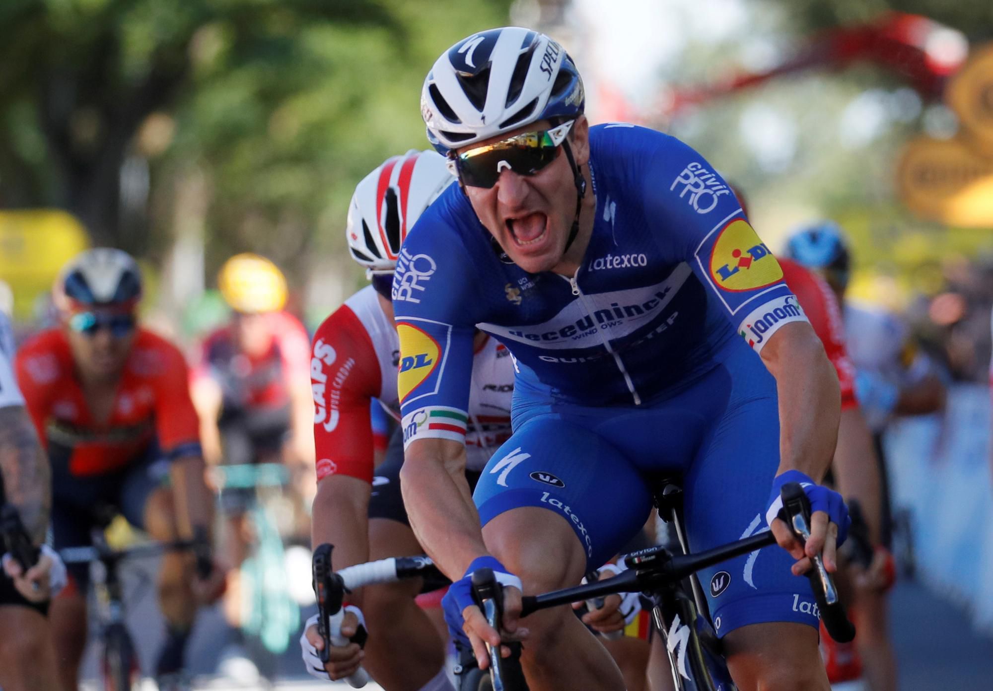 Taliansky cyklista Elia Viviani na Tour de France.