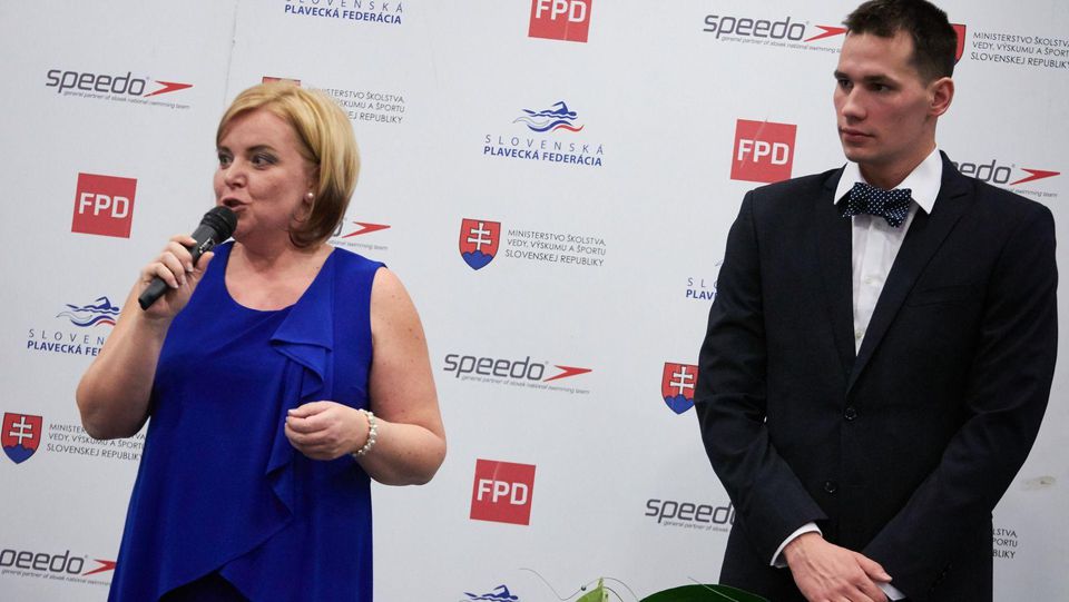 Bývalá prezidentka SPF Irena Adámková a plavec Richard Nagy.