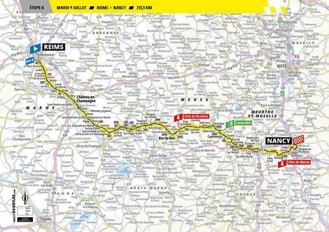 Tour de France 2019 - 4. etapa (mapa trate)