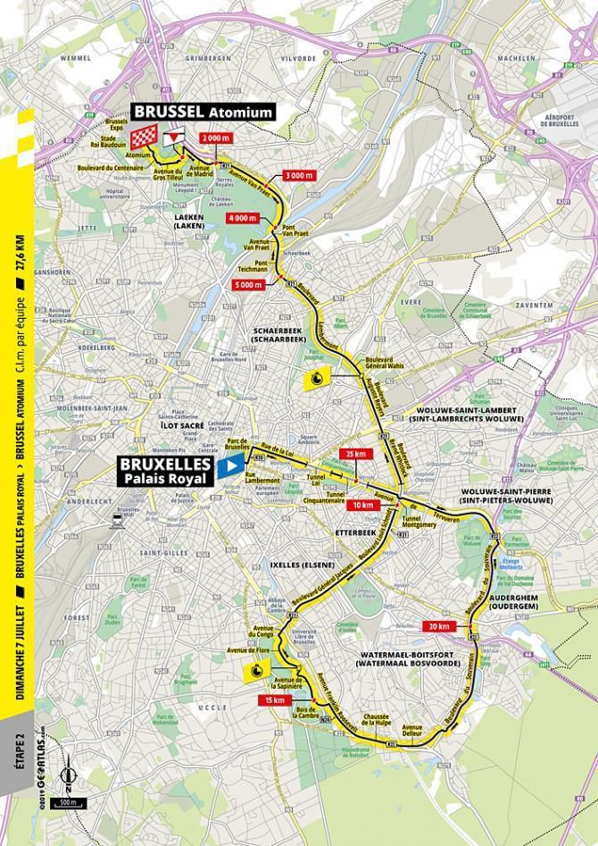 Tour de France 2019 - 2. etapa (mapa trate)