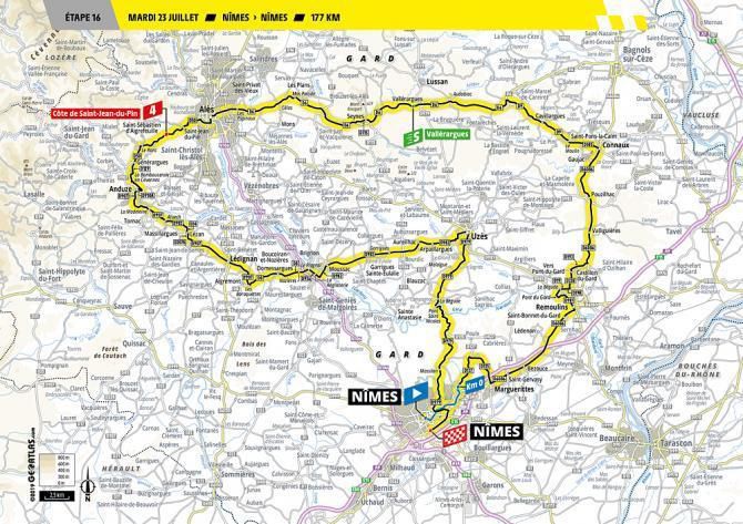 Tour de France 2019 - 16. etapa (mapa)