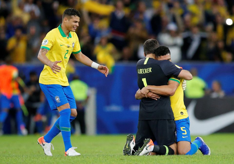 Radosť hráčov Brazílie