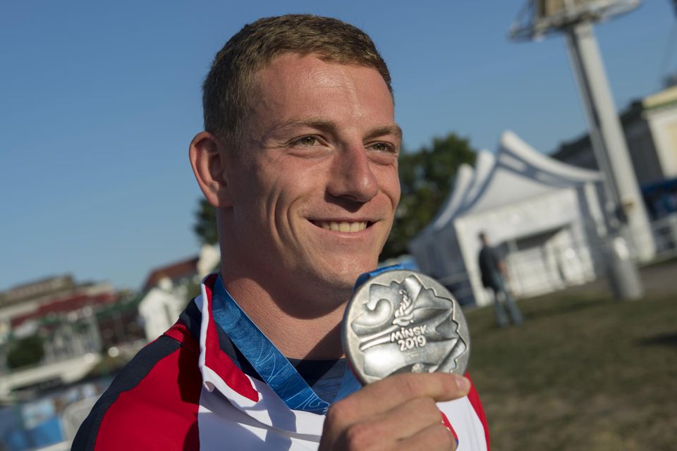 Slovenský atlét Ján Volko si v Minsku na Európsky hrách 2019 prevzal striebornú medailu.
