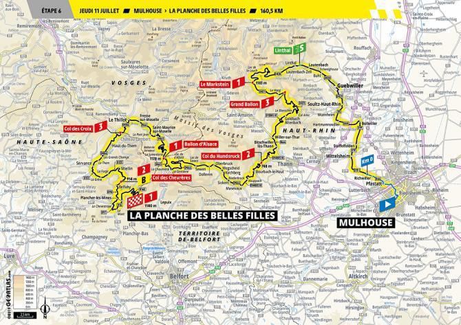 Tour de France 2019 - 6. etapa (mapa)