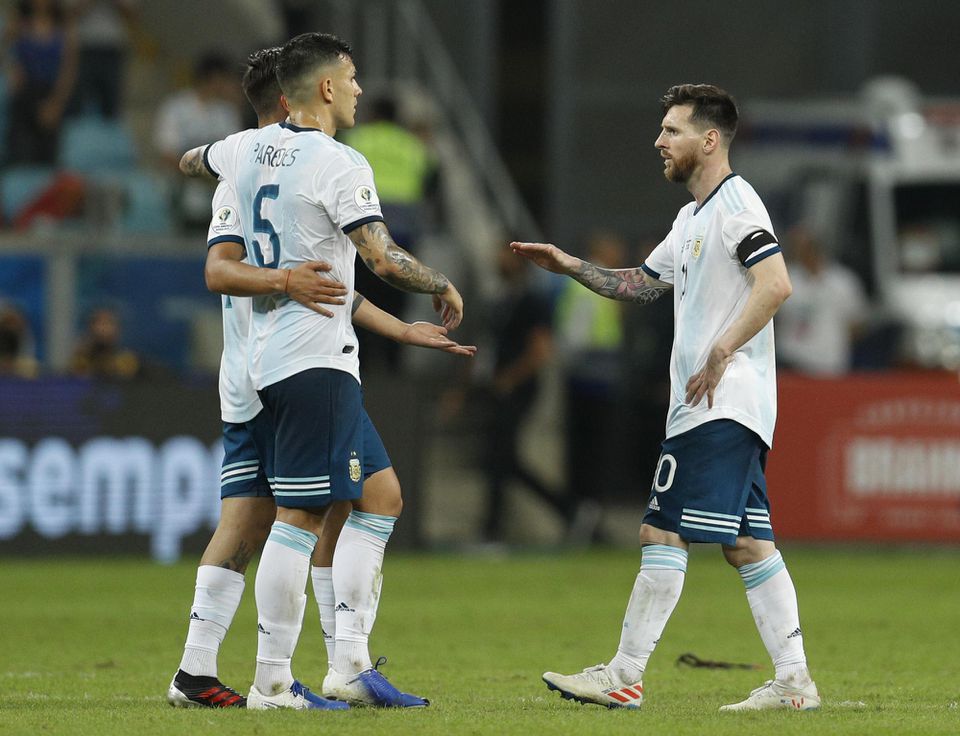 Lionel Messi so spoluhráčmi z Argentíny