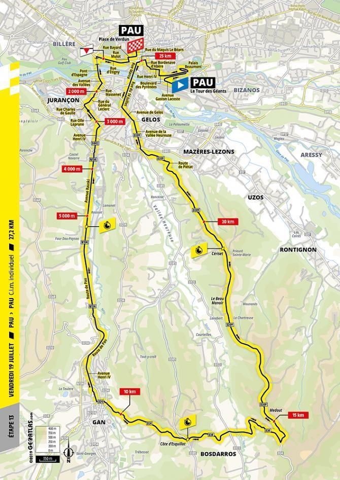 Tour de France 2019 - 13. etapa (mapa)