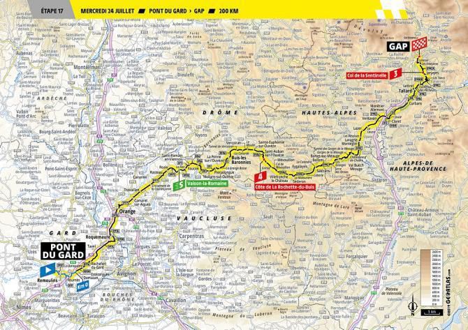 Tour de France 2019 - 17. etapa (mapa)