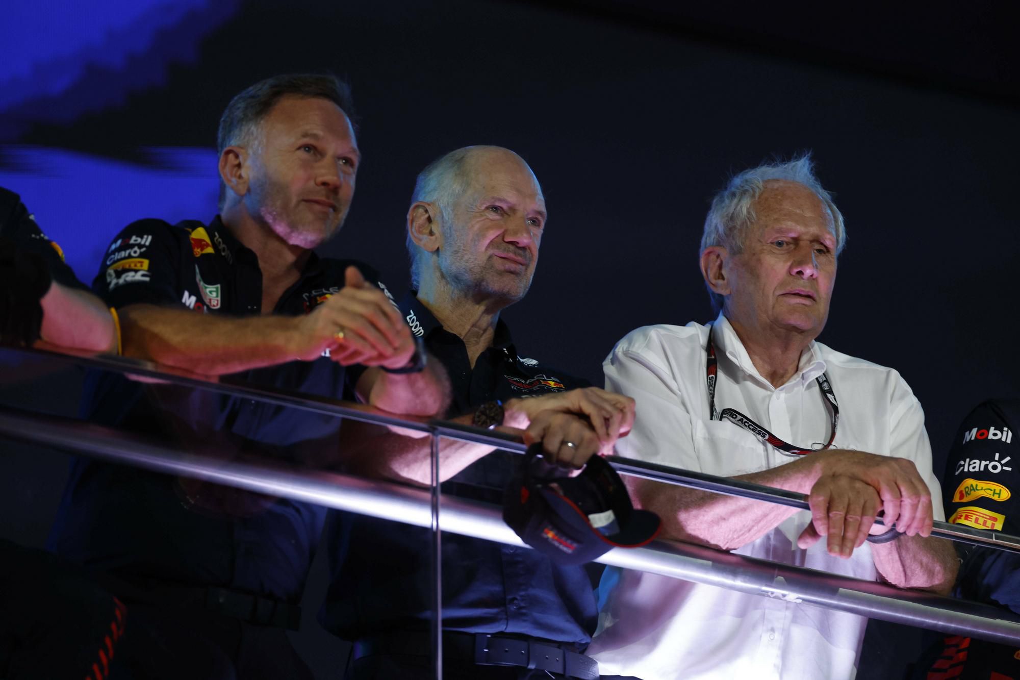 Christian Horner, Adrian Newey a Helmut Marko