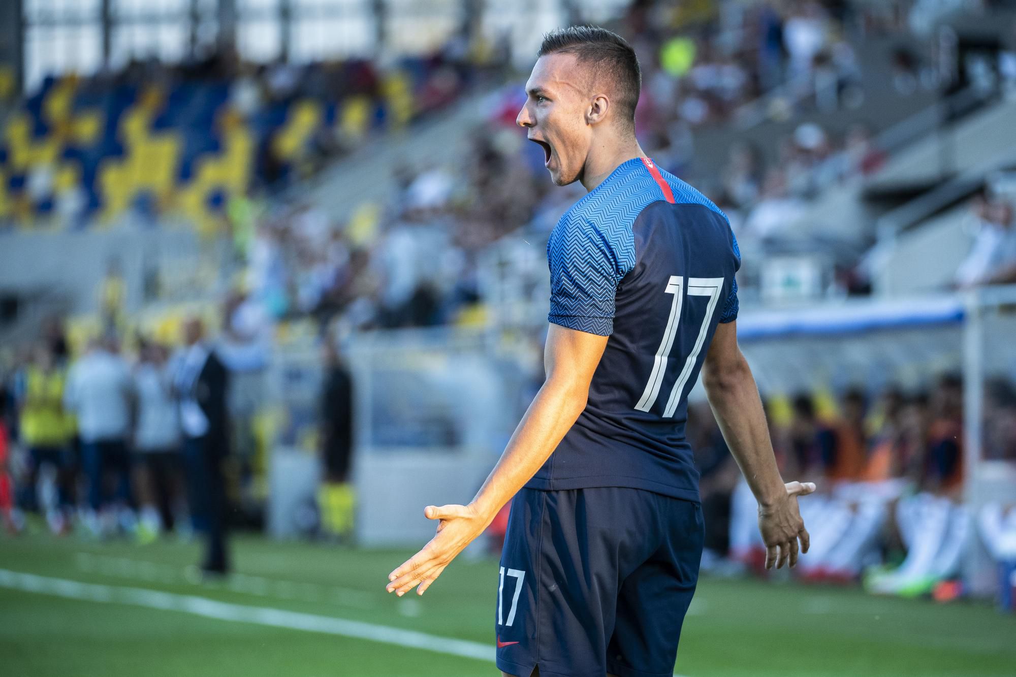 Slovenský futbalový reprezentant do 21 rokov Lukáš Haraslín.