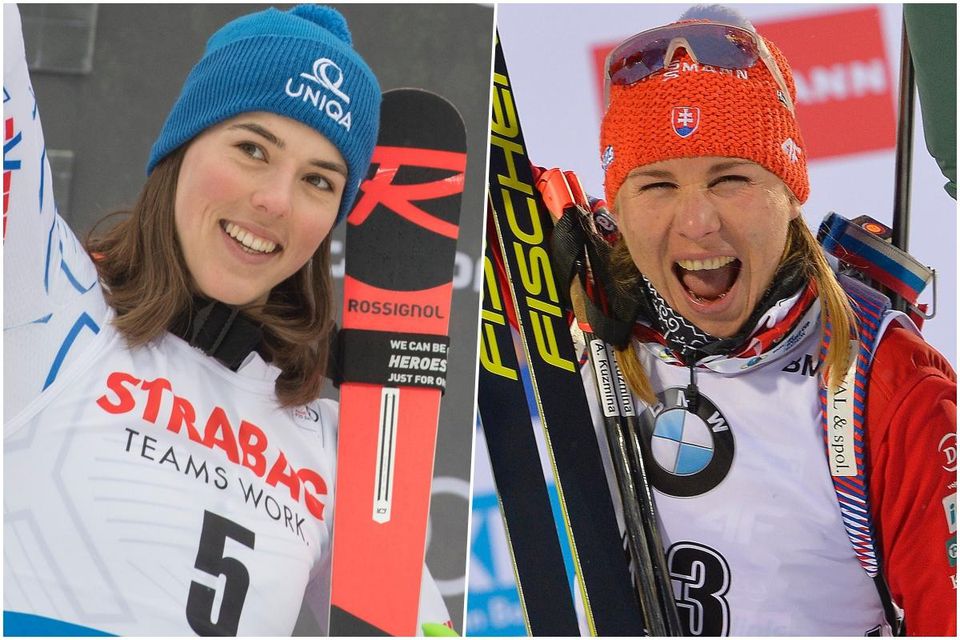Slovenskáo lyžiarka Petra Vlhová a biatlonistka Anastasia Kuzminová.