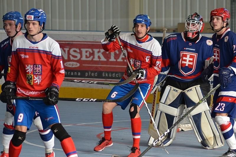 Slovenskí hokejbalisti na turnaji v Plzni
