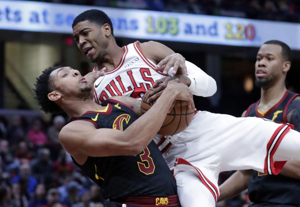 Cameron Payne (Cleveland Cavaliers) a Shaquille Harrison (Chicago Bulls).