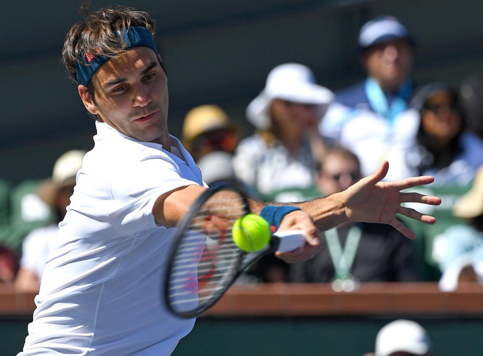 Švajčiarsky tenista Roger Federer na turnaji v Indian Wells.