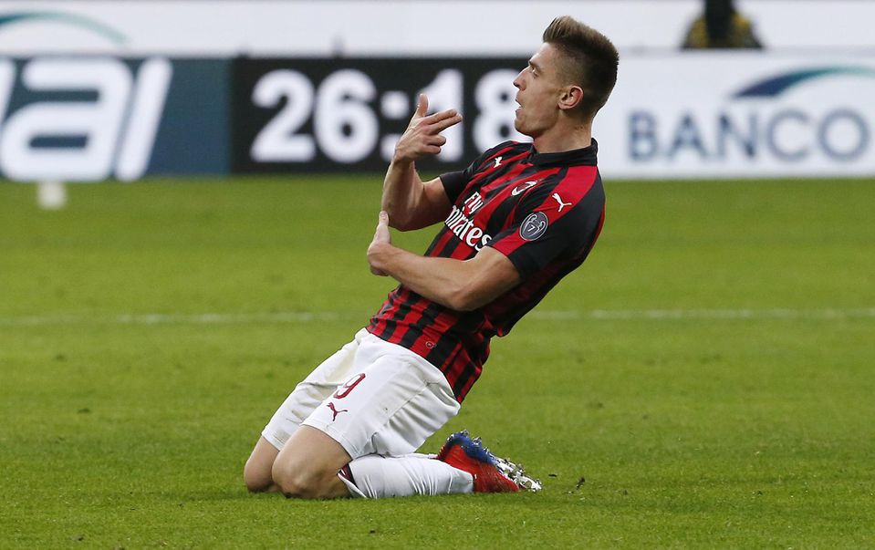 Krzystof Piatek po prvých dvoch góloch za AC Miláno