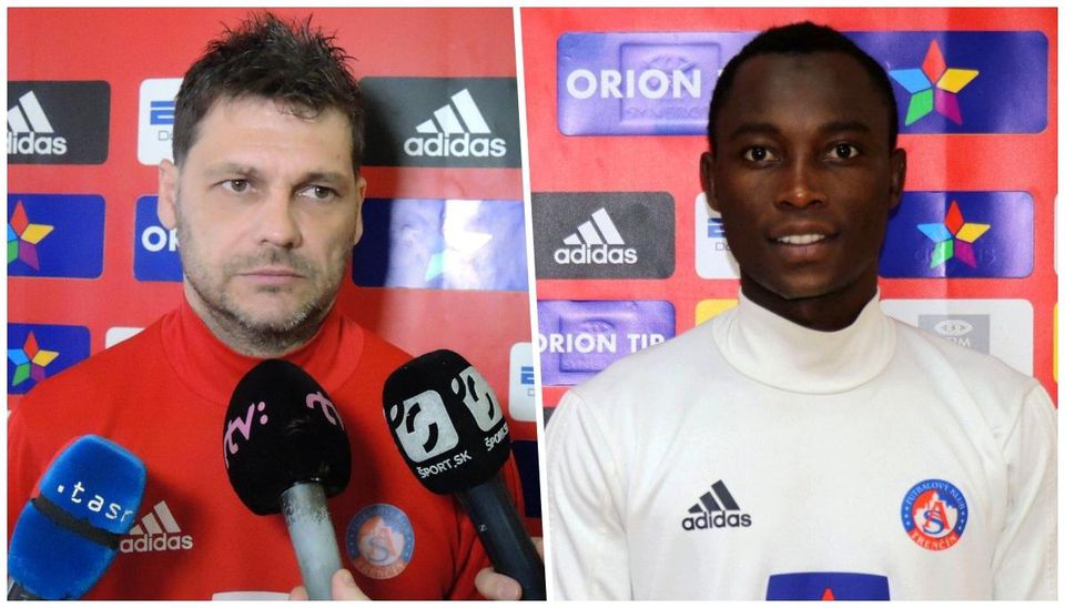 tréner AS Trenčín Vladimír Cifranič a ghanský reprezentant Mohammed Lamine