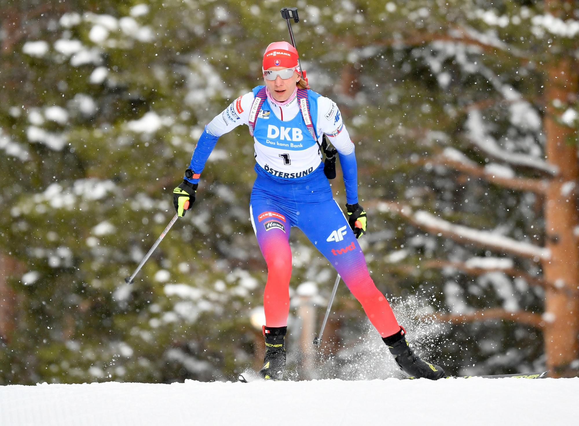 Slovenská biatlonistka Anastasia Kuzminová na MS v biatlone vo švédskom Östersunde.