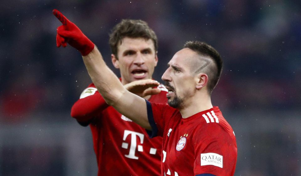 Franck Ribéry a Thomas Müller z Bayernu Mníchov