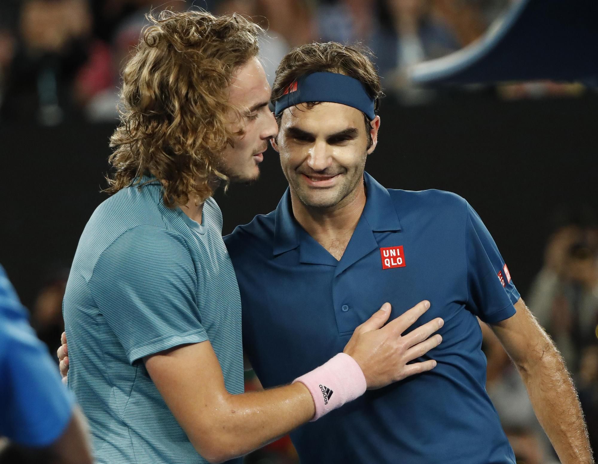 Roger Federer a Stefanos Tsitsipas