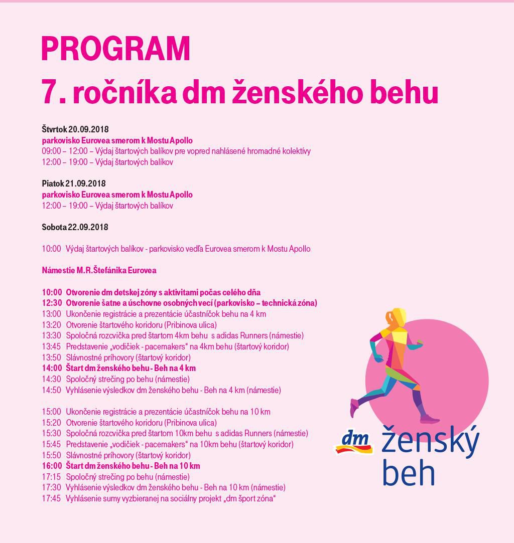 dm ženský beh - program