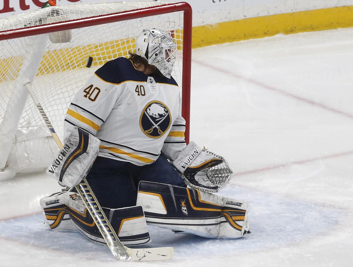 Robin Lehner ešte v drese Buffalo Sabres.