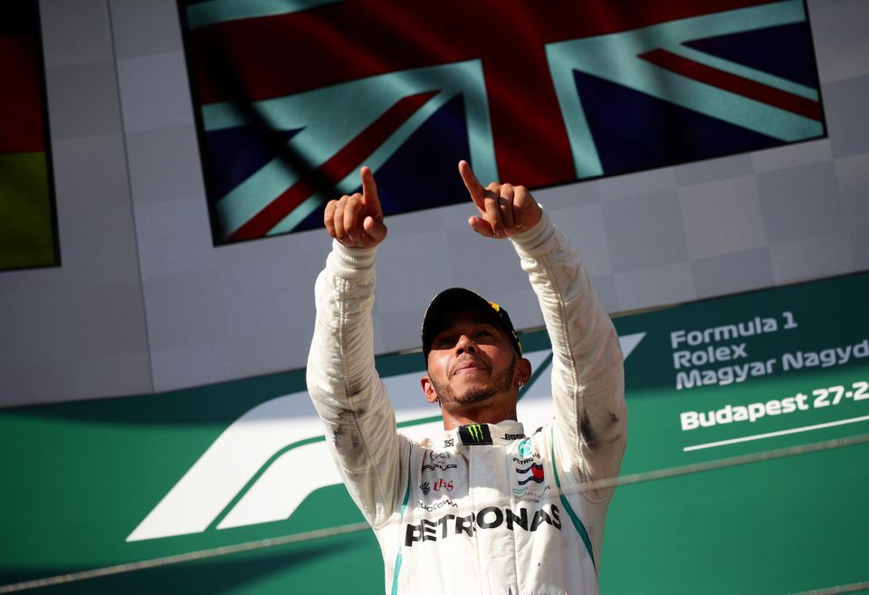 Britský jazdec F1 Lewis Hamilton.