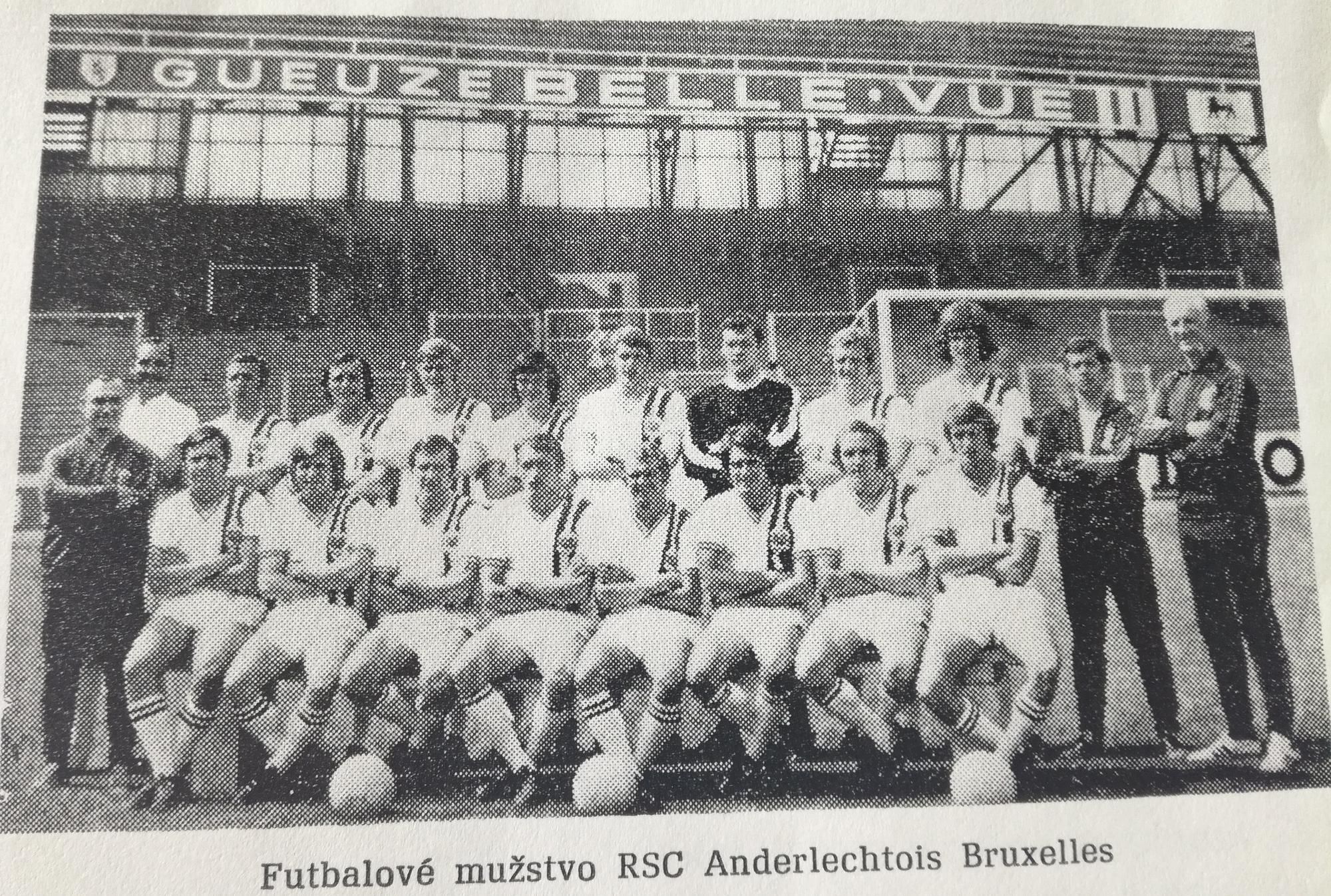Mužstvo Anderlechtu Brusel z čias zápasov s Trnavou z roku 1972