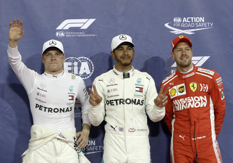 Valtteri Bottas, Lewis Hamilton, Sebastian Vettel