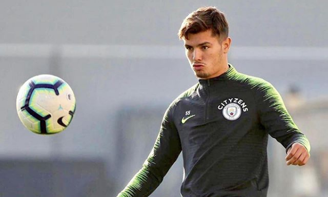 Brahim Diaz na tréningu Manchestru City.