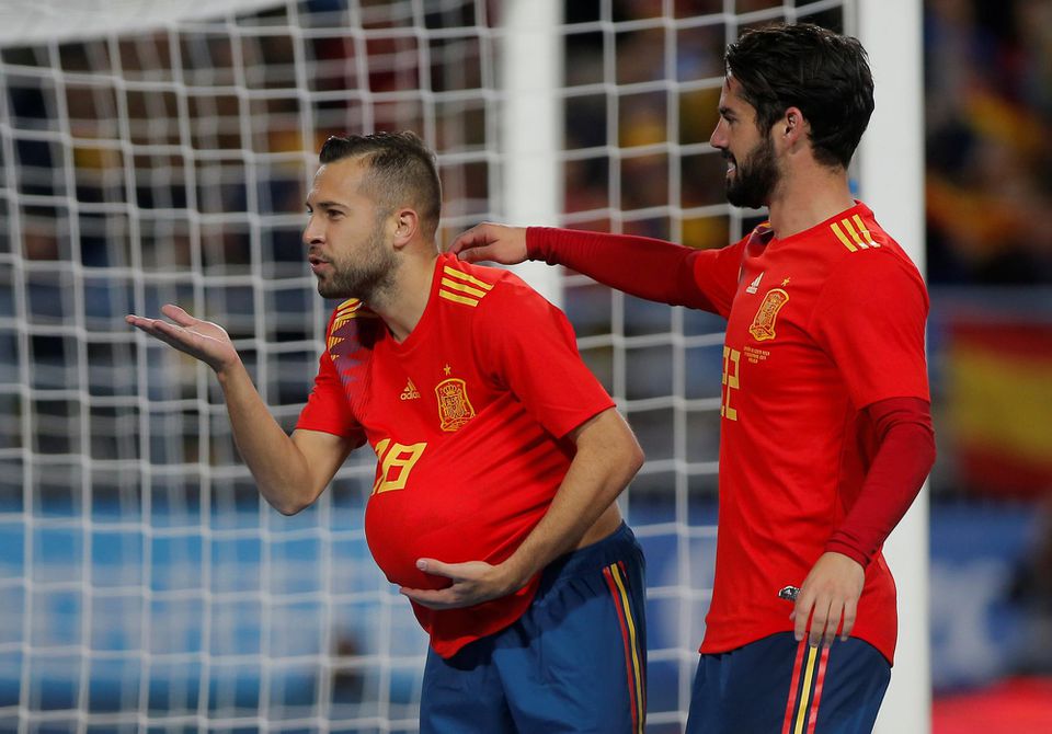 Jordi Alba sa teší z gólu