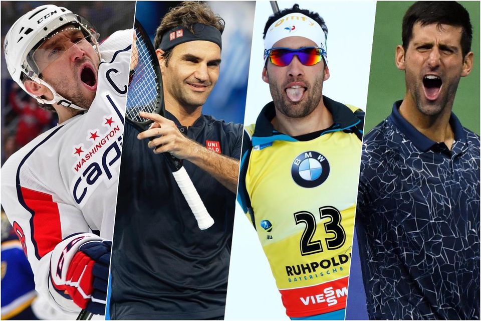 Alexander Ovečkin, Roger Federer, Martin Fourcade, Novak Djokovič.